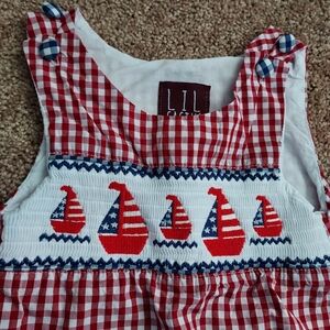 Lil Cactus Boy's Smocked Bubble with Sailboats